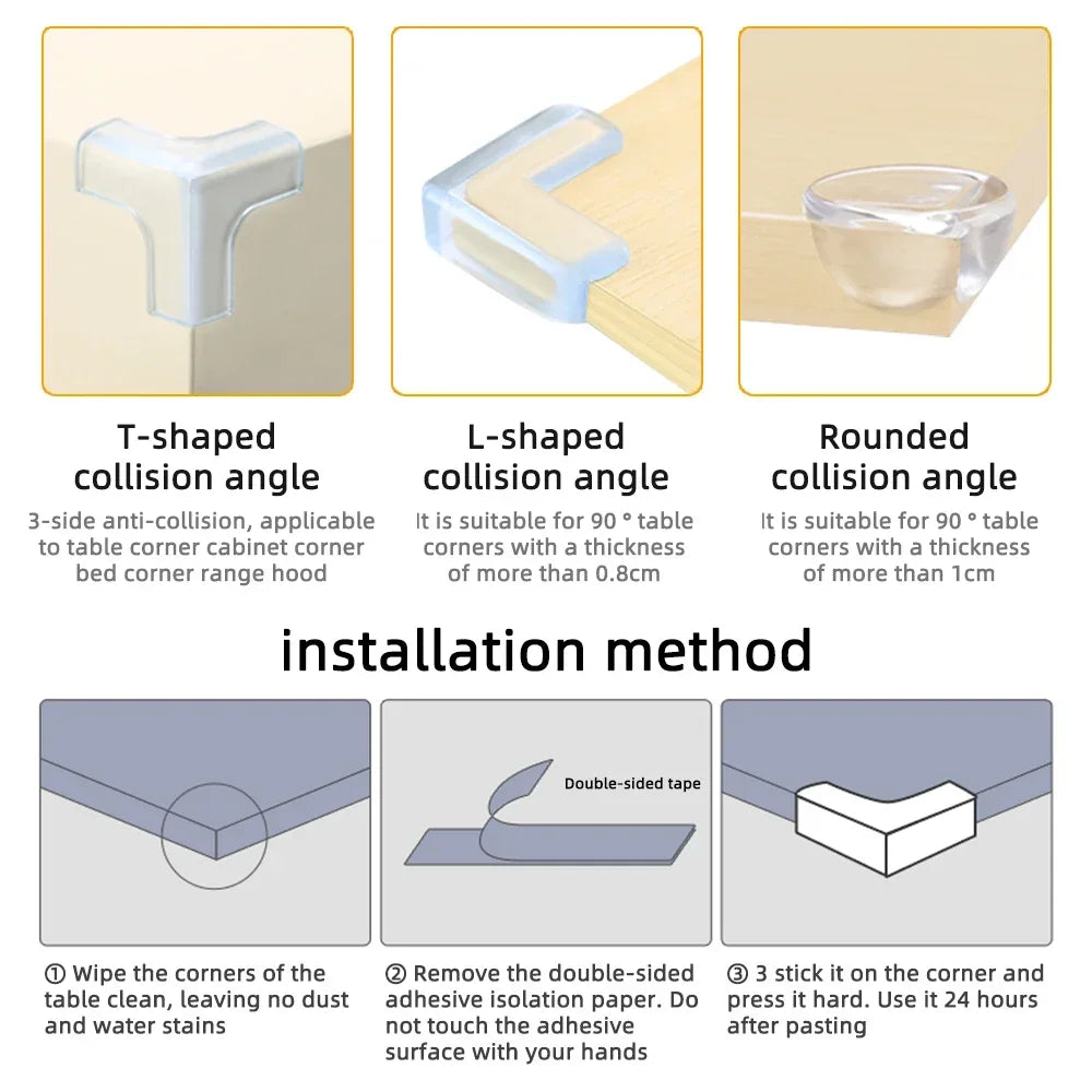 Table Corner Protectors for Baby Furniture Corner Guards Clear Children Anti Collision Edge Guards Baby Safety Table Edge Covers