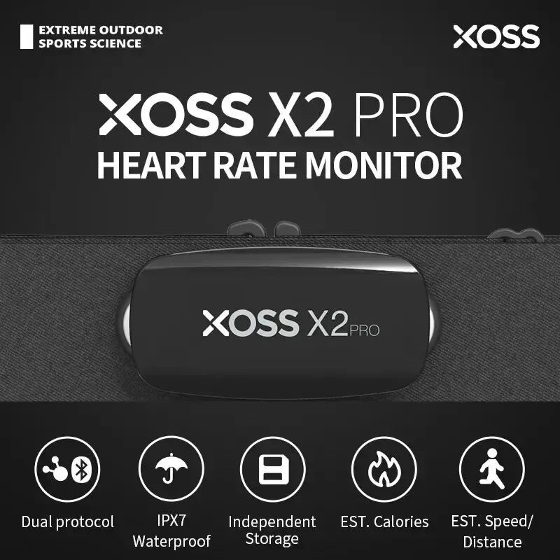 حزام الصدر XOSS X2 Pro مستشعر معدل ضربات القلب مقاوم للماء بلوتوث ANT+ الصحة واللياقة البدنية الذكية لمراقبة الدراجة